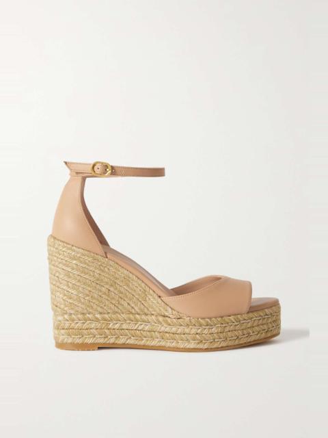 Stuart Weitzman Nudistcurve leather espadrille wedge sandals