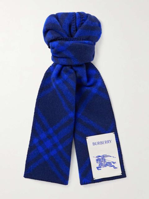 Burberry Logo-Appliquéd Checked Wool Scarf