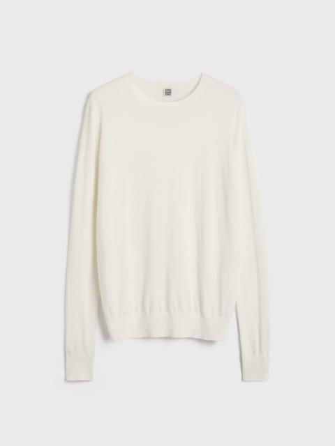 Fine crew-neck knit off-white