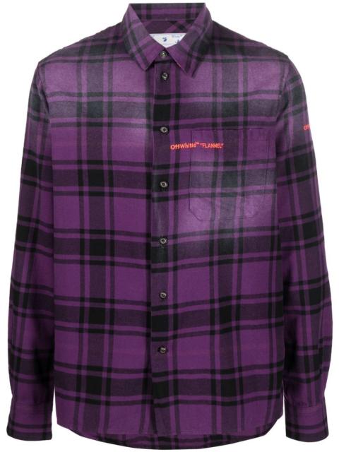 Off-White Helvet Patt check-print flannel shirt