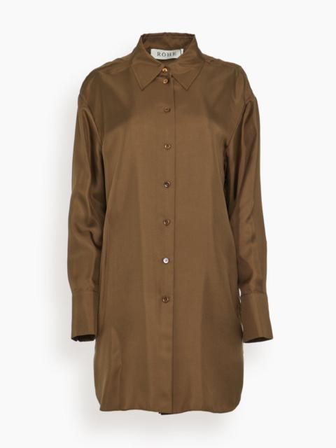 RÓHE Oversized Silk Shirt in Forest