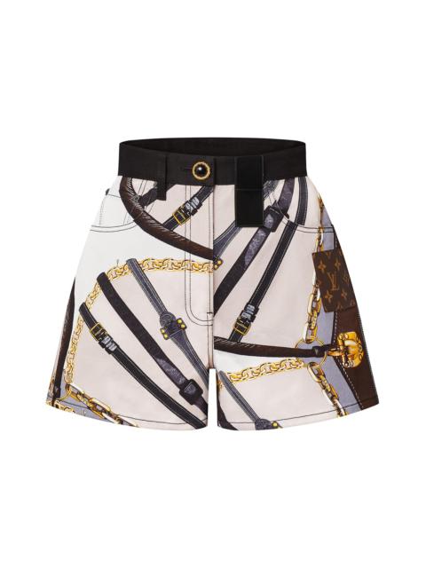 Louis Vuitton Scarf Print Mini Shorts