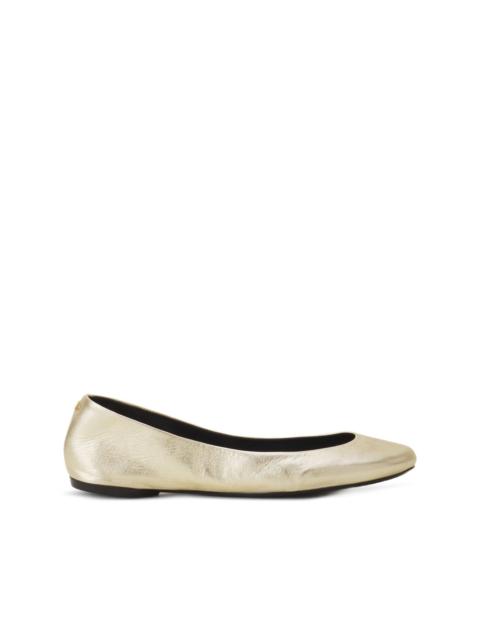 Lanvin metallic-finish leather ballet flats