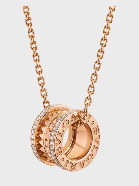 B.Zero1 Rock Pave Pendant Necklace in 18K Rose Gold