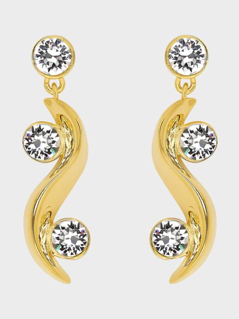 Oscar de la Renta Crystal Wave Drop Earrings