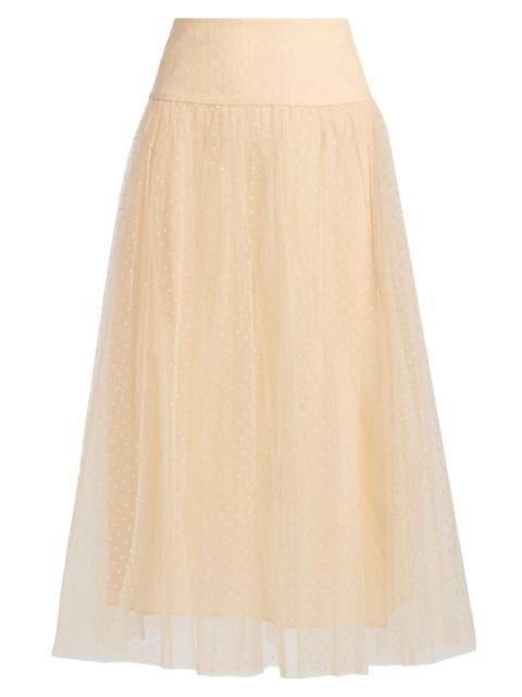 Zimmermann Women's Tulle Dot Midi-Skirt - Cream