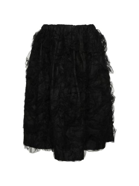 tulle-inserts midi skirt