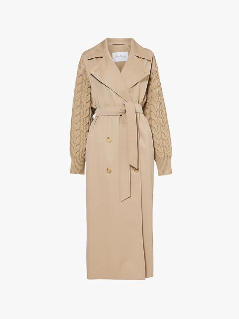 Cicladi belted-waist wool and cotton coat