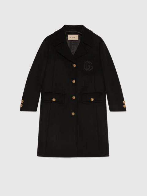 GUCCI Double G embroidery wool coat
