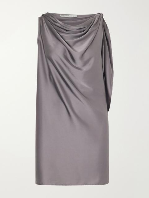AARON ESH Knotted silk-satin tank Gray