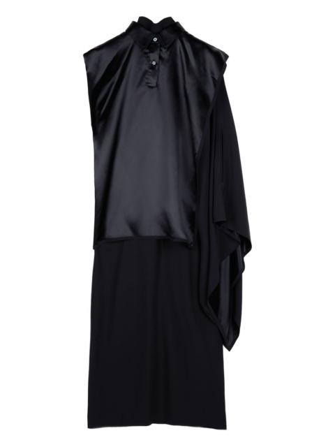 Ports 1961 satin-paneled draped midi dress