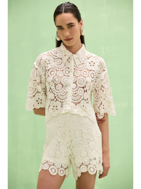 PatBO GAL EMBROIDERY TOP