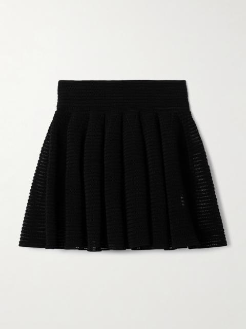 Alaïa Pleated Open-knit Mini Skirt