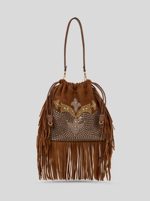 Etro MEDIUM SUEDE KALISPERA BAG WITH STUDS AND FRINGES