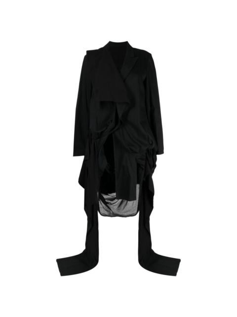 Yohji Yamamoto asymmetric-design peak-lapels blazer