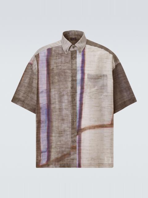 GIORGIO ARMANI Printed cotton and silk bowling shirt