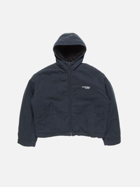 Acne Studios Waxed jacket with hood - Evening blue