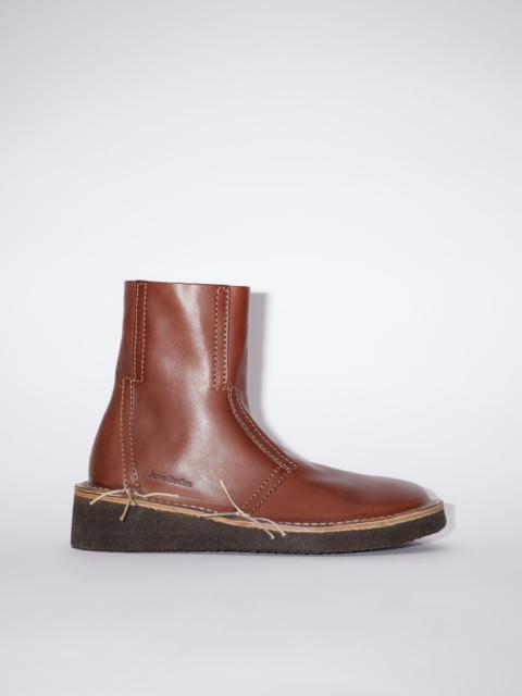 Acne Studios Leather ankle boots - Chestnut brown