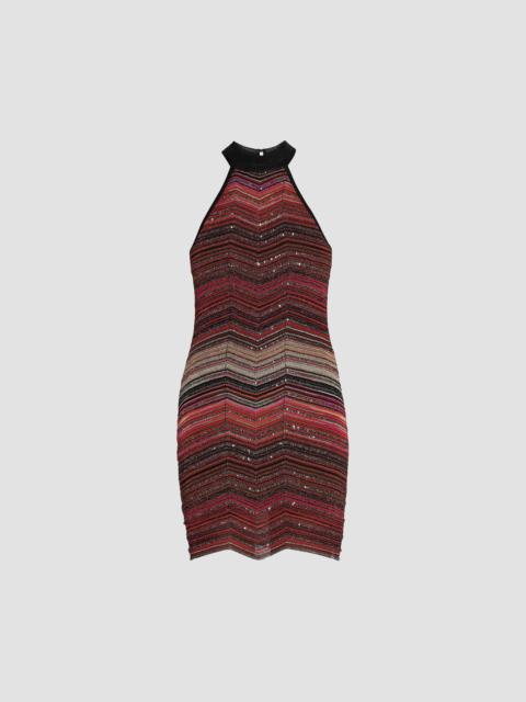 Missoni Women's Shimmer Chevron Halter Minidress - Multi Black Red