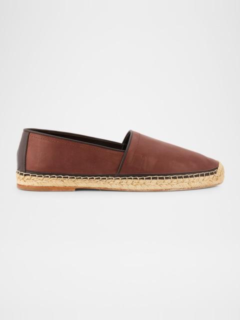 Brunello Cucinelli Men's Leather and Hemp Espadrilles