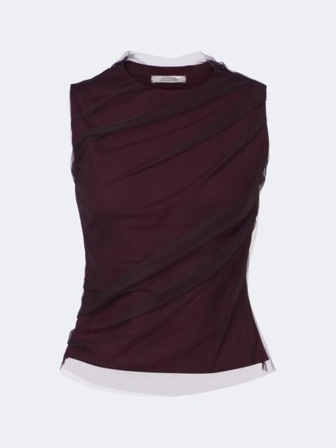 DOROTHEE SCHUMACHER Layered draped jersey and tulle top