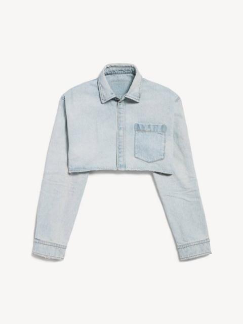 BALENCIAGA Women's Cropped Shirt in Light Blue