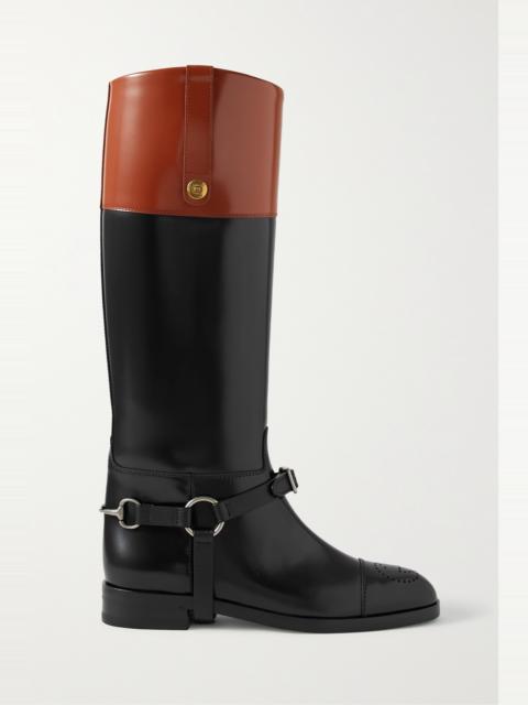GUCCI Zelda two-tone leather knee boots