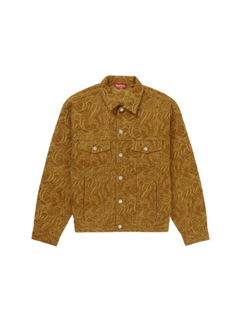 Supreme Supreme Script Jacquard Denim Trucker Jacket Brown
