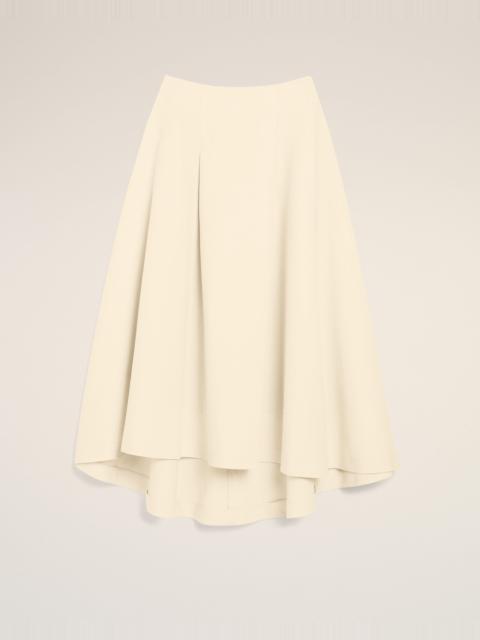 AMI Paris WHITE A-LINE COTTON AND LINEN SKIRT