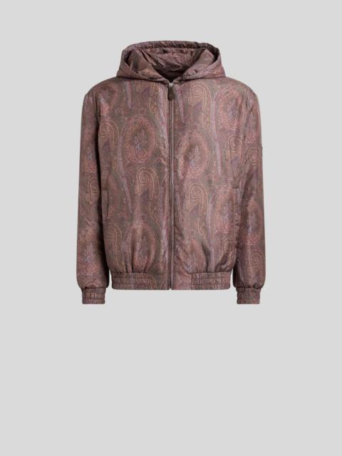 Etro PADDED BOMBER JACKET WITH HOOD AND ARNICA MOTIF