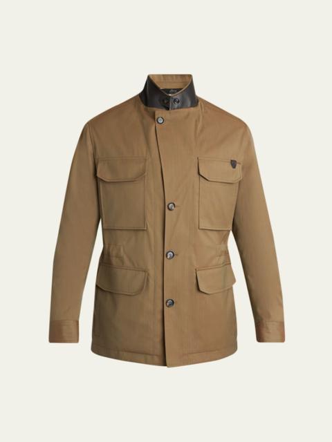 Brioni Men's Wool-Blend Sahariana Jacket