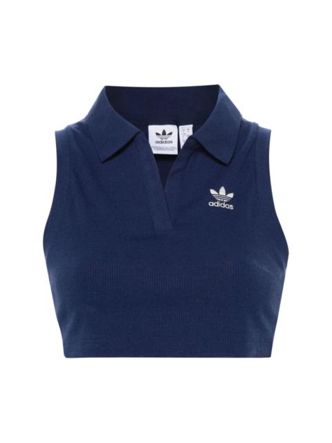 adidas fine-ribbed cropped top