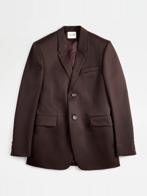 Tod's OVER BLAZER IN WOOL - BROWN