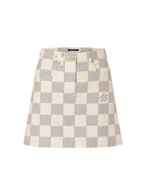 Louis Vuitton Damier Azur Denim A-line Mini Skirt