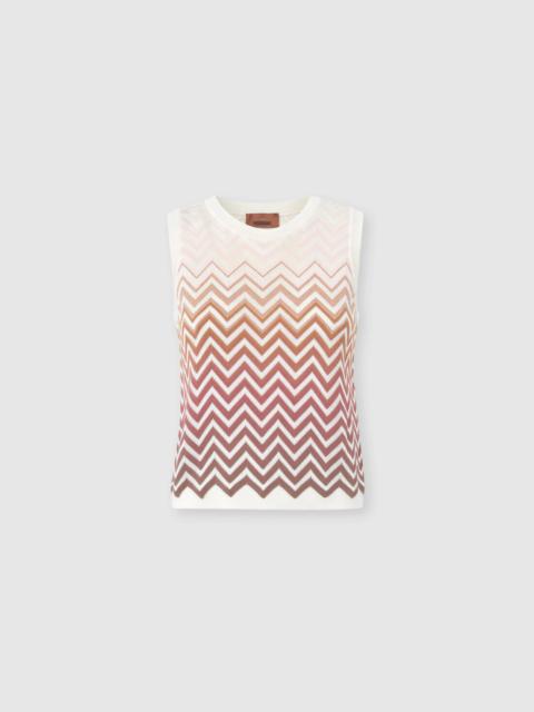Missoni Chevron Dégradé Cotton and Viscose Sleeveless Top