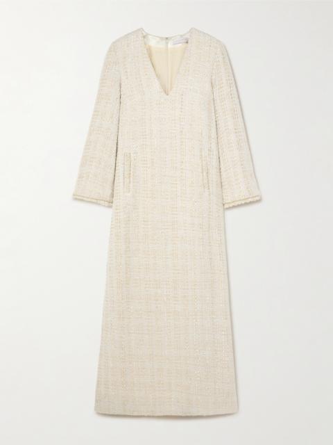 BORGO DE NOR Eponine Metallic Tweed Maxi Dress