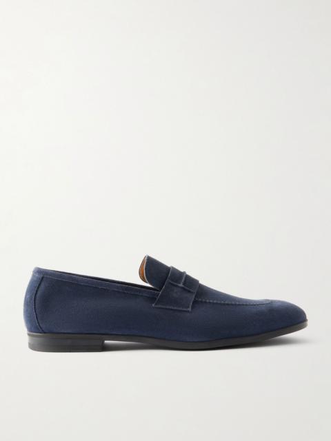 TOM FORD Sean Suede Penny Loafers Navy