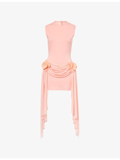 David Koma Floral-Embellished Woven Mini Dress