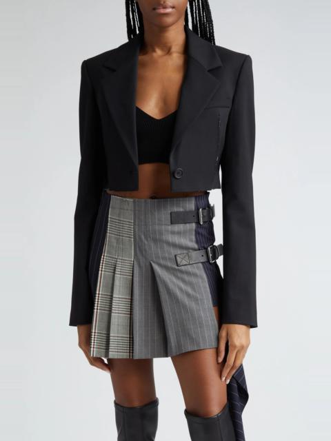 Monse Slash Raw Edge Crop Stretch Virgin Wool Jacket