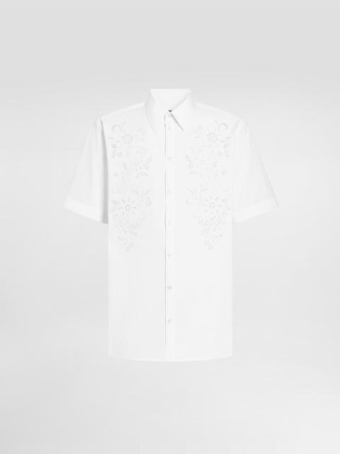 Dolce & Gabbana Hawaii poplin shirt with cutwork
