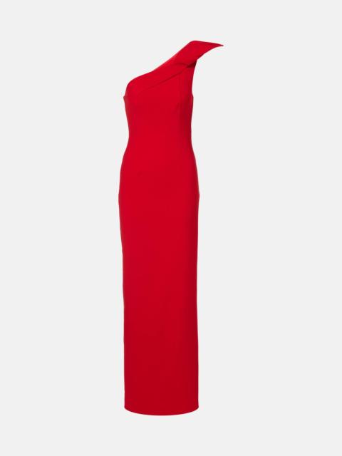 ROLAND MOURET One-shoulder crêpe gown