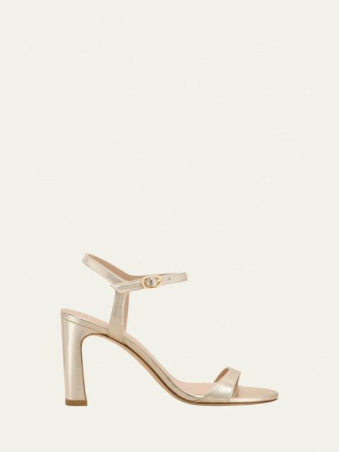 Stuart Weitzman Babette Metallic Ankle-Strap Sandals