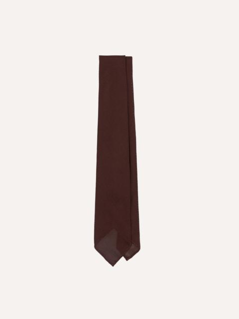 Drake's Burgundy Fine Woven Grenadine Silk Hand Rolled Tie