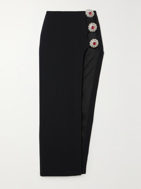 David Koma Cutout Crystal-embellished Cady Maxi Skirt