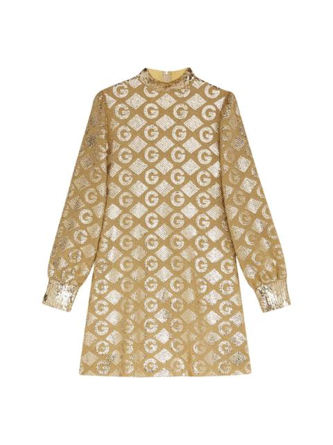 lamé G rhombi jacquard dress