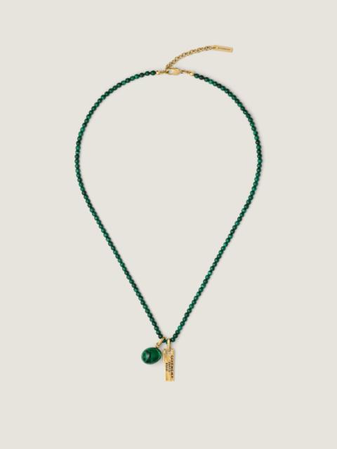 Givenchy GIVENCHY TAPE NECKLACE IN MALACHITE, METAL AND RESIN