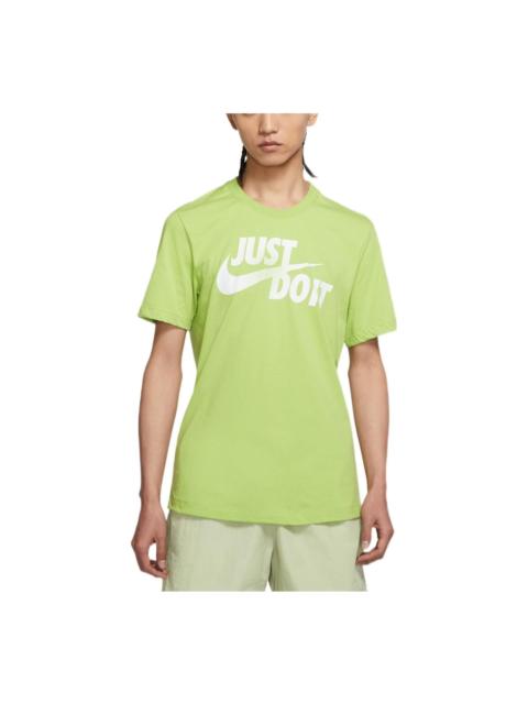 Nike Nike Large Alphabet Logo Printing Round Neck Casual Sports Short Sleeve Green AR5007-332