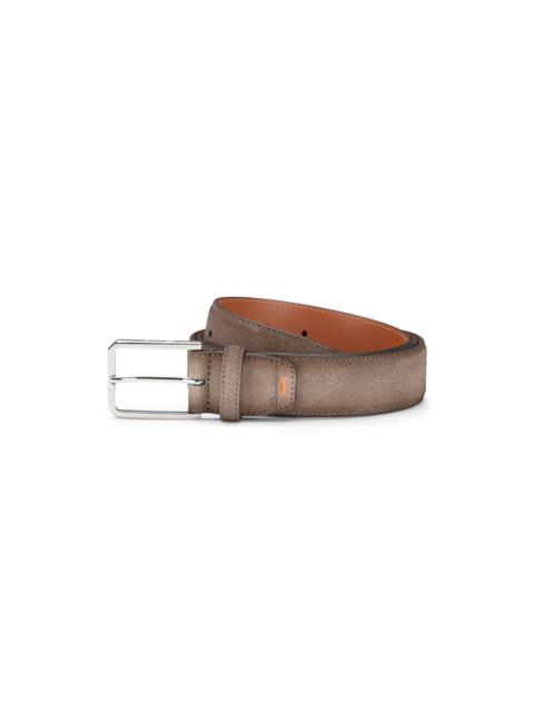 Santoni Beige suede adjustable belt