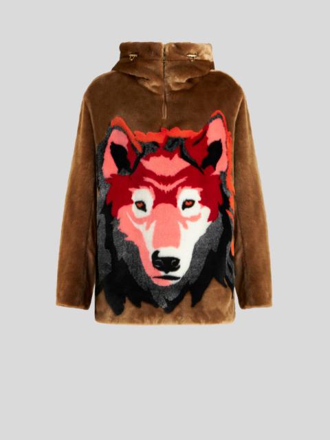 Etro HOODED JACKET WITH JACQUARD INTARSIA WOLF