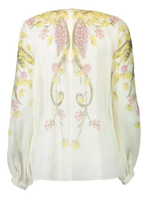 GIAMBATTISTA VALLI floral-print pleated blouse